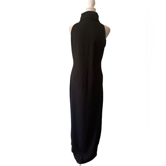 NWOT Bebe Women Black High-Neck Maxi Dress, Large, 92%polyester, 8 Spandex - Picture 2 of 12